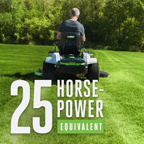 EGO Power+ Electric Riding Lawn Mower, 52″ Deck with Zero Turn Radius, Includes (6) 56V 12.0Ah Batteries and Charger – ZT5207L Nibeza Style