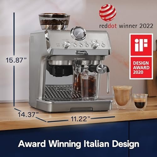 De’Longhi La Specialista Arte Evo Espresso Machine – Compact Cold Brew Coffee Maker with Grinder, Milk Steam Wand/Frother & Tamping Tools – Home Barista Kit for Lattes, Cappuccinos, Iced Coffee Nibeza Style