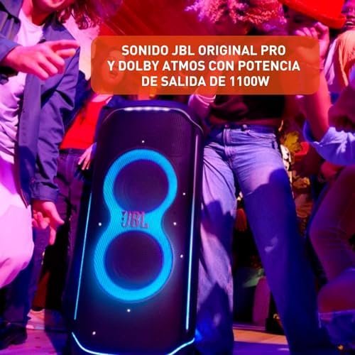 JBL Partybox Ultimate – Multi Purpose Party Speaker, with Wi-fi & Bluetooth Connectivity, Wireless, Lightshow, IPx4 Slashproof, Dual Mic & Guitar Inputs, Handle & Sturdy Wheels, Black Nibeza Style