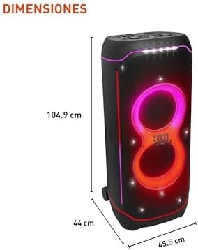 JBL Partybox Ultimate – Multi Purpose Party Speaker, with Wi-fi & Bluetooth Connectivity, Wireless, Lightshow, IPx4 Slashproof, Dual Mic & Guitar Inputs, Handle & Sturdy Wheels, Black Nibeza Style