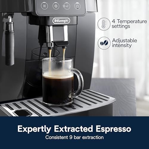 De’Longhi Magnifica Start Automatic Espresso Machine with Manual Milk Frother & Built in Grinder – 3 One-Touch Recipes, Easy-to-Clean, Home Barista Coffee Maker for Lattes, Cappuccino, Iced Coffee Nibeza Style