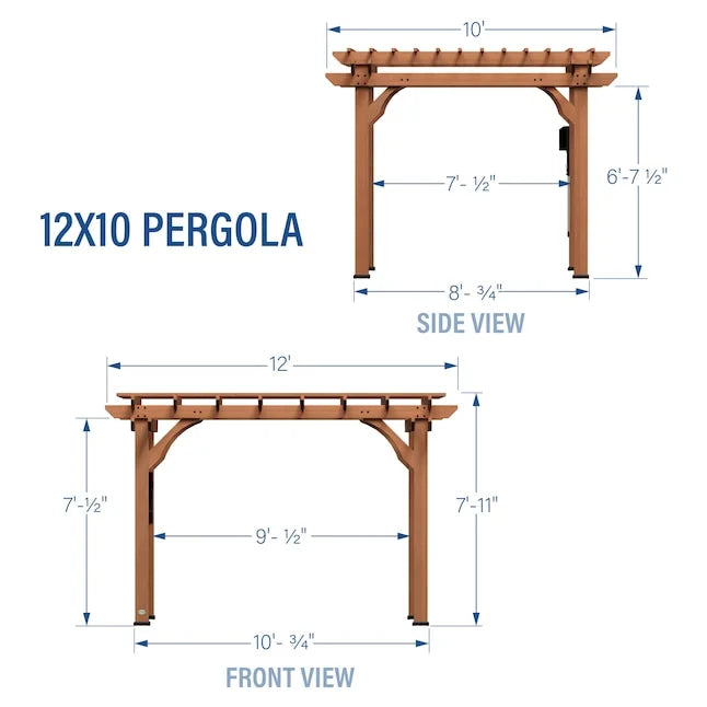 Backyard Discovery 10′ x 12′ Cedar Pergola Nibeza Style