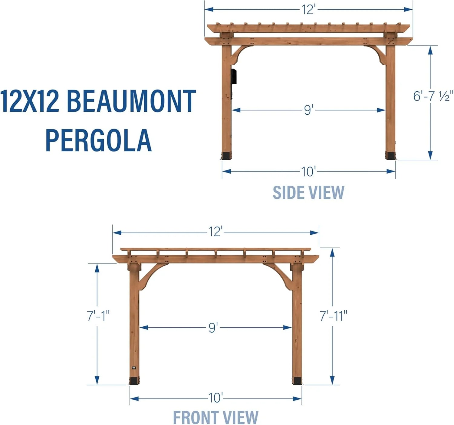 Backyard Discovery Beaumont Freestanding Pergola 2101579COM Nibeza Style