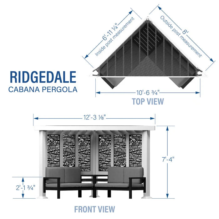 Backyard Discovery Ridgedale Modern Steel Cabana Pergola Nibeza Style