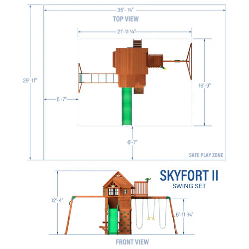 Backyard Discovery Skyfort II Cedar Wood Swing Set Nibeza Style