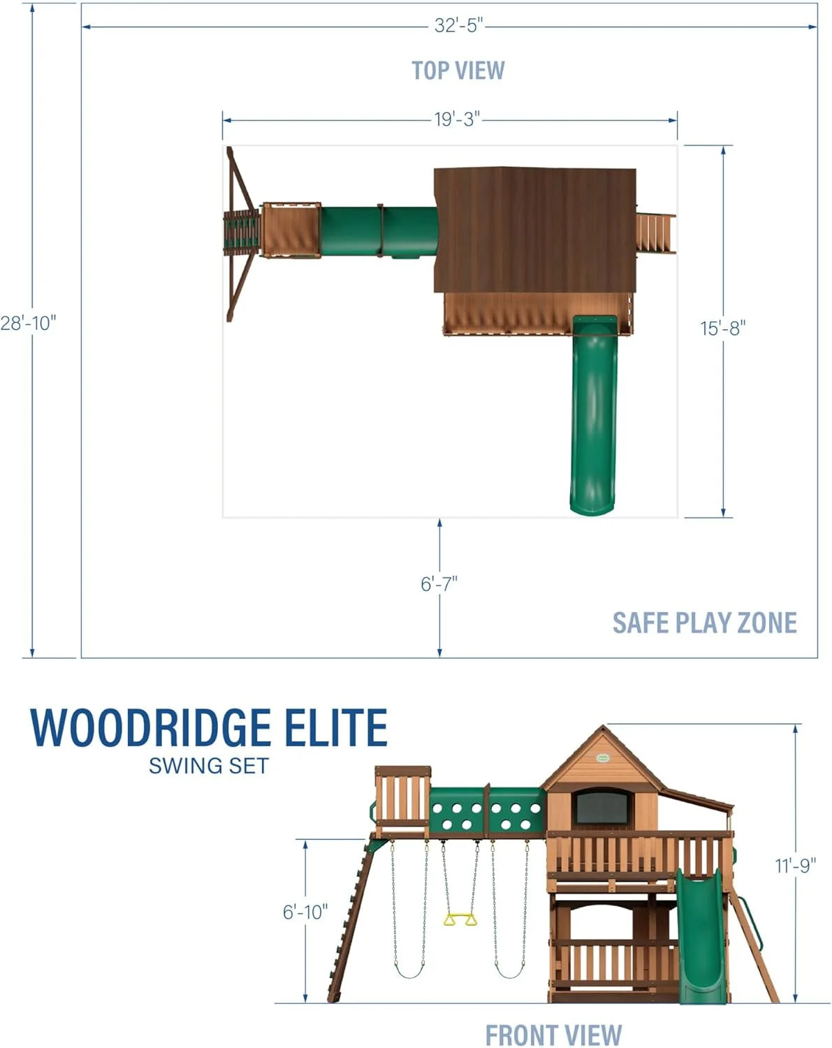 Backyard Discovery Woodridge Elite Cedar Swing Set/Playset Nibeza Style