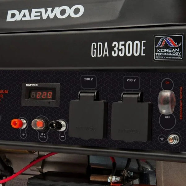 Daewoo GDA 3500E 2800W 18L Petrol Generator Black, Orange Nibeza Style