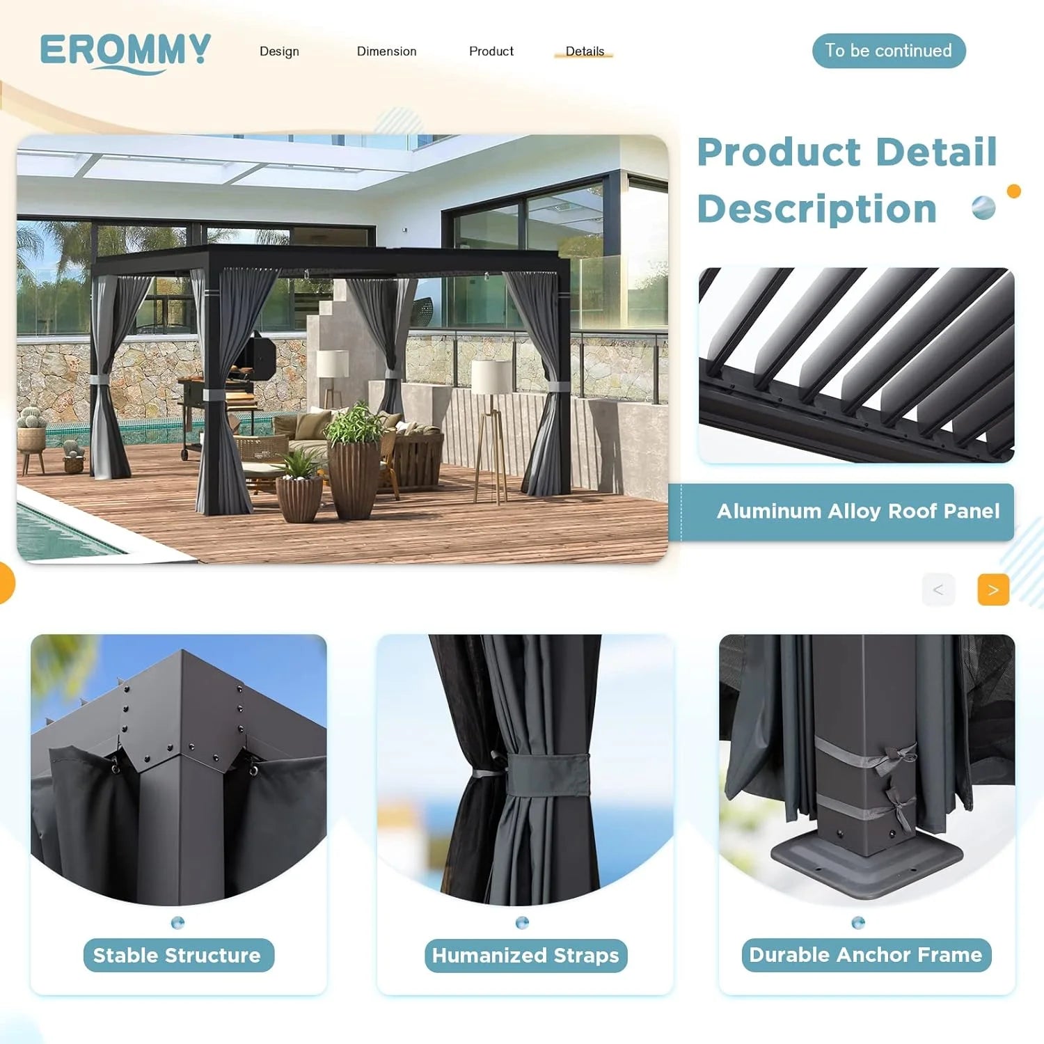 EROMMY 10 ft. W x 10 ft. D Outdoor Louvered Pergola Nibeza Style