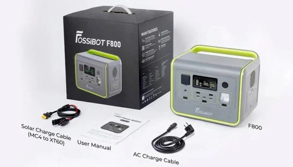 FOSSiBOT F800 Portable Power Station, 512Wh Solar Generator with LifePO4, 800W Nibeza Style