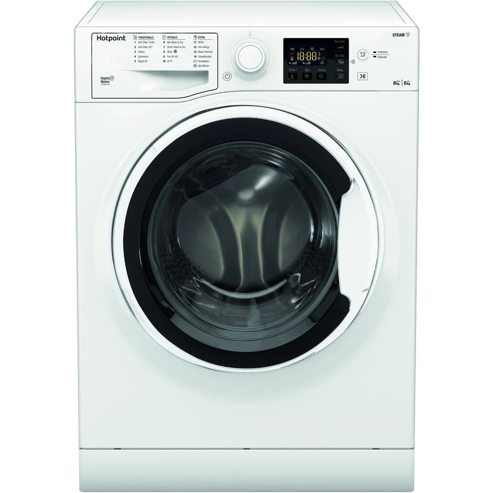 Hotpoint 8KG/6KG White Freestanding Washer Dryer ndb8635wuk Nibeza Style