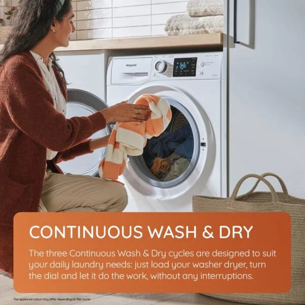 Hotpoint 8KG/6KG White Freestanding Washer Dryer ndb8635wuk Nibeza Style