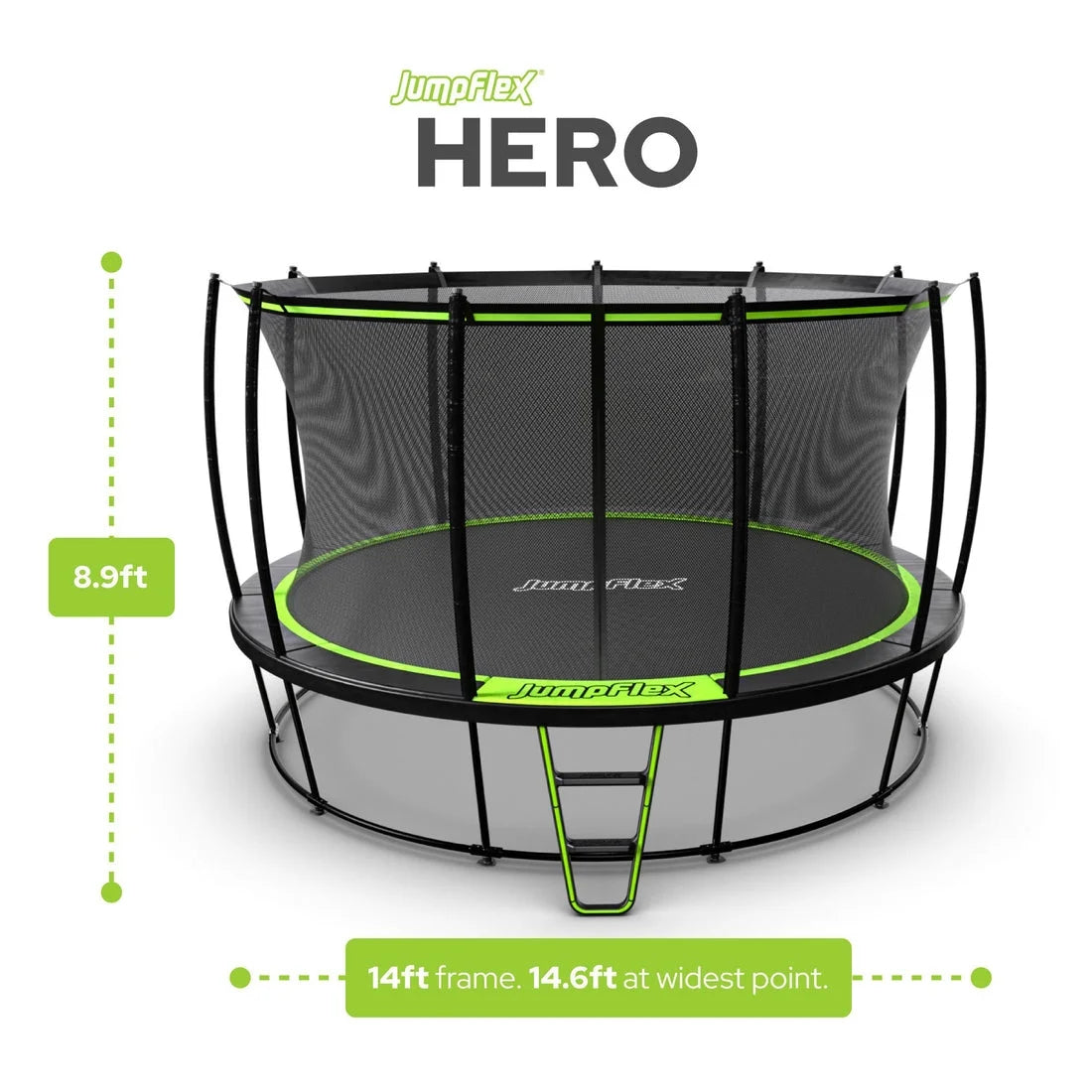 JumpFlex HERO 14ft Round Trampoline Nibeza Style