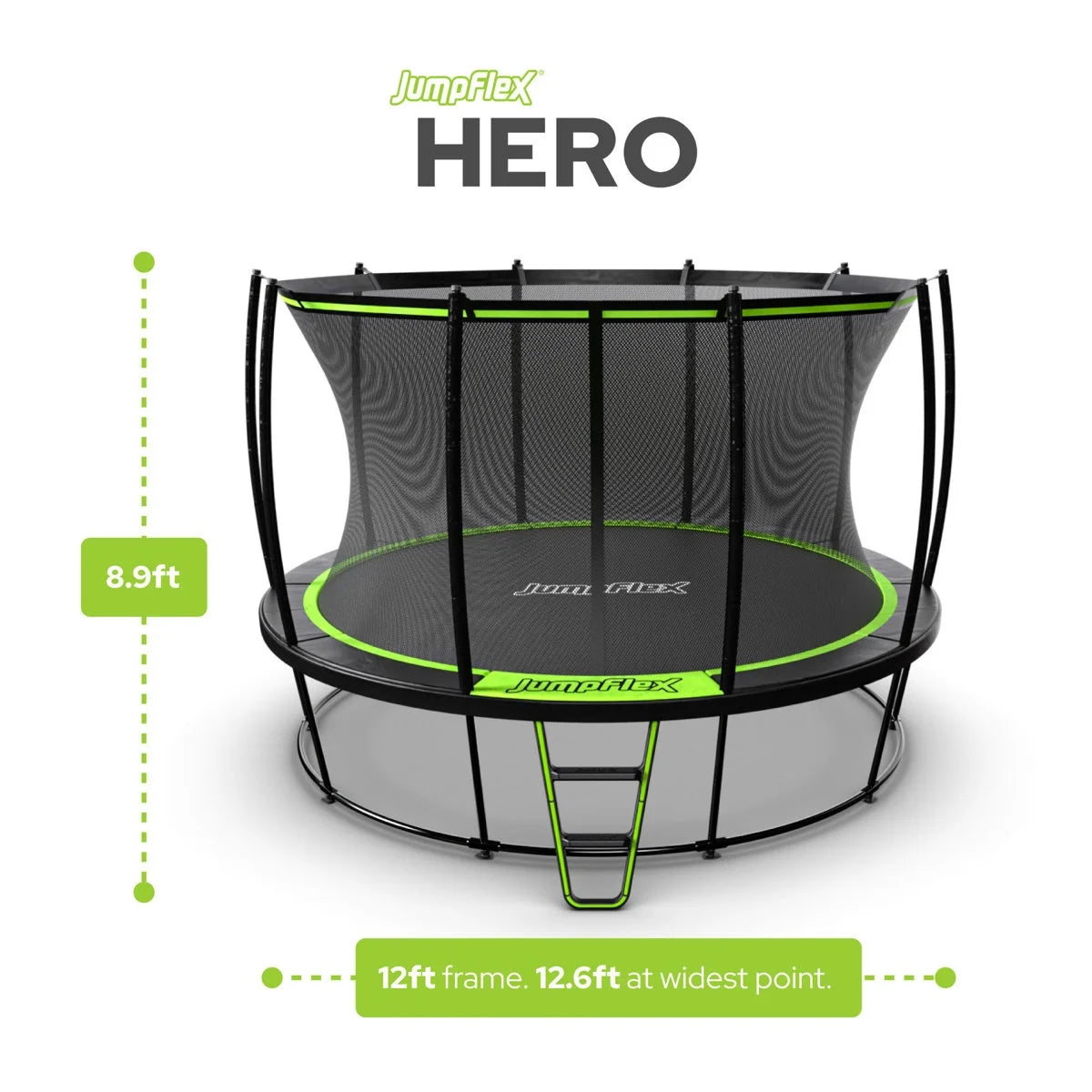 JumpFlex Hero Round Outdoor Backyard Trampoline Nibeza Style
