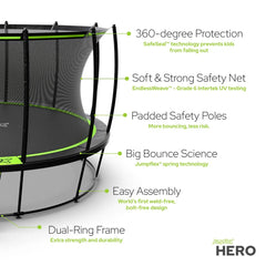 JumpFlex Hero Round Outdoor Backyard Trampoline Nibeza Style
