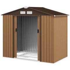 Outsunny 2 x 1 m Steel Shed Outdoor Garden Shed Large Patio Roofed Tool Metal Storage Building Foundation Sheds Nibeza Style