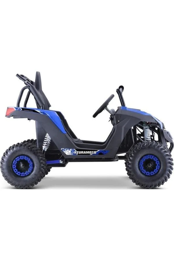 MotoTec Raider Kids UTV 48v 1200w Full Suspension Blue Nibeza Style