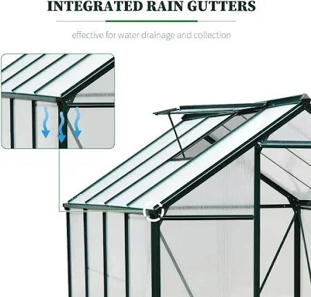 OutSunny Outdoor Greenhouse Waterproof Dark Green 2520 mm x 1900 mm x 2010 mm Nibeza Style