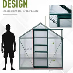 OutSunny Outdoor Greenhouse Waterproof Dark Green 2520 mm x 1900 mm x 2010 mm Nibeza Style