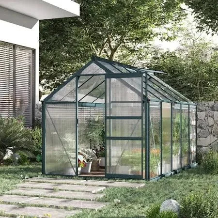 OutSunny Outdoor Greenhouse Waterproof Dark Green 2520 mm x 1900 mm x 2010 mm Nibeza Style