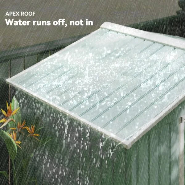 Outsunny 7ft x 4ft Lockable Garden Metal Storage Shed Large Patio Roofed Tool Storage Building Foundation Sheds Box Nibeza Style