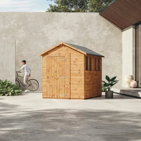 Power Sheds 6 x 4ft Double Door Apex Wooden Shed Nibeza Style