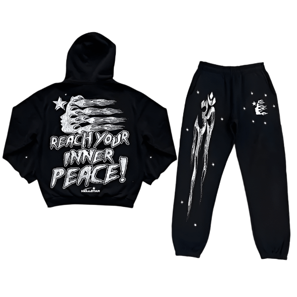 Reach Your Inner Peace – Black Tracksuit-NIBEZA Apparels-Nibeza Style
