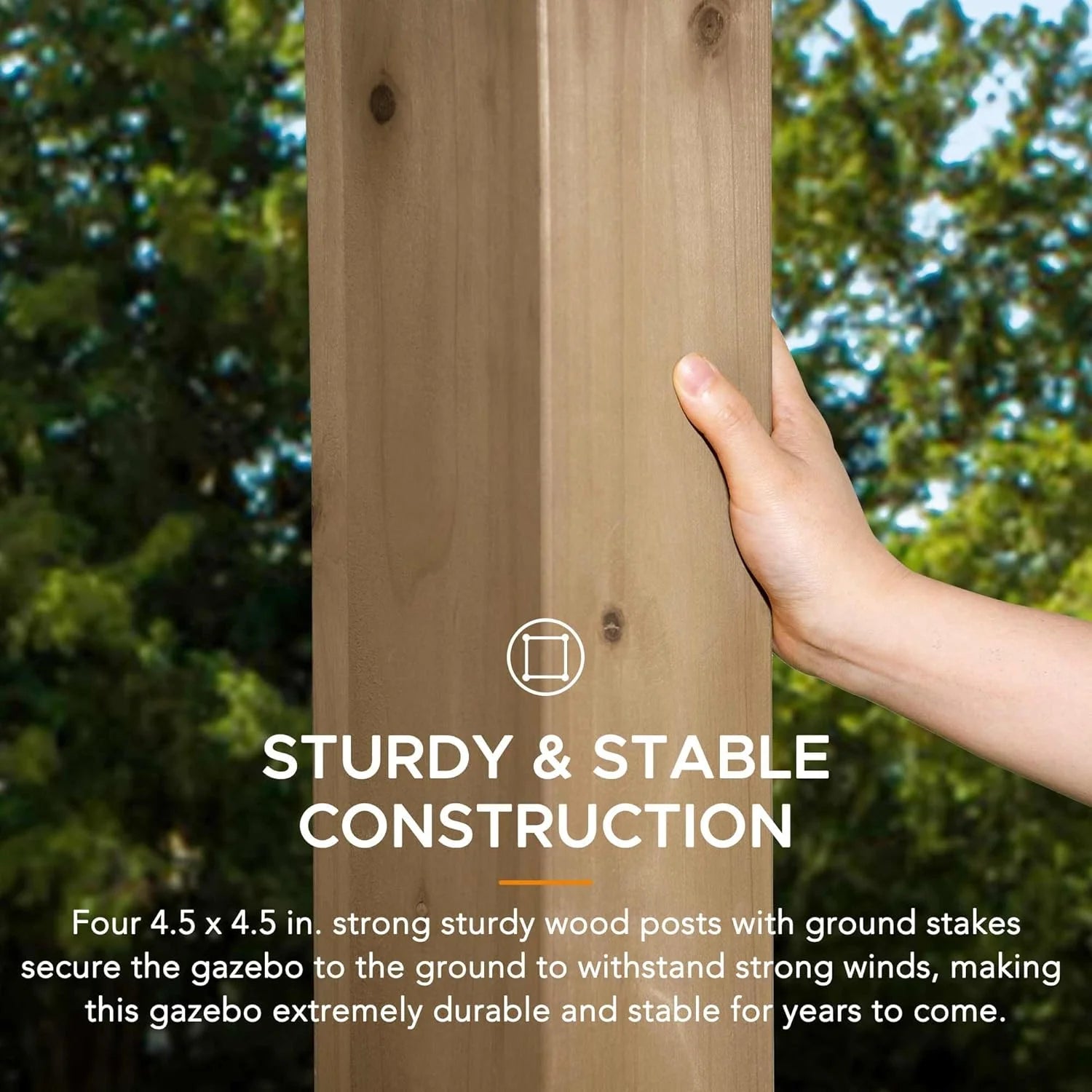 SUNJOY 10 ft. x 12 ft. Matte Black Cedar Framed Wooden Gazebo Nibeza Style