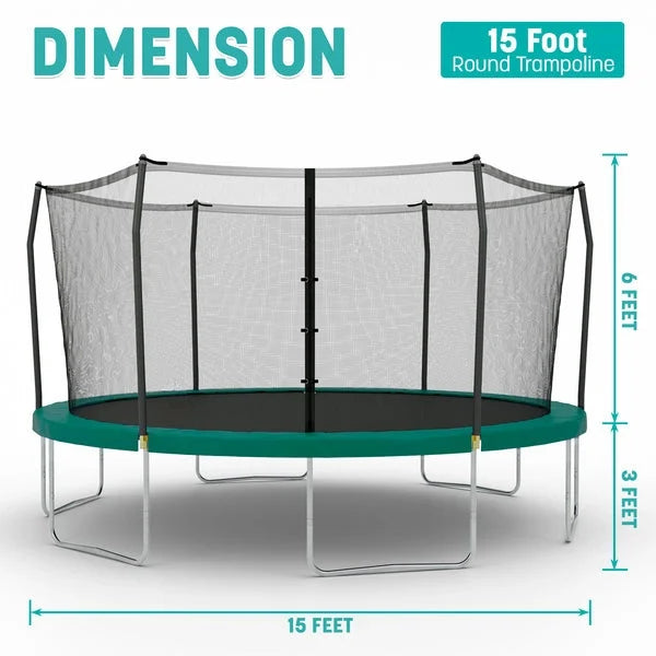 Skywalker 15′ Rectangle Trampoline with Enclosure Nibeza Style
