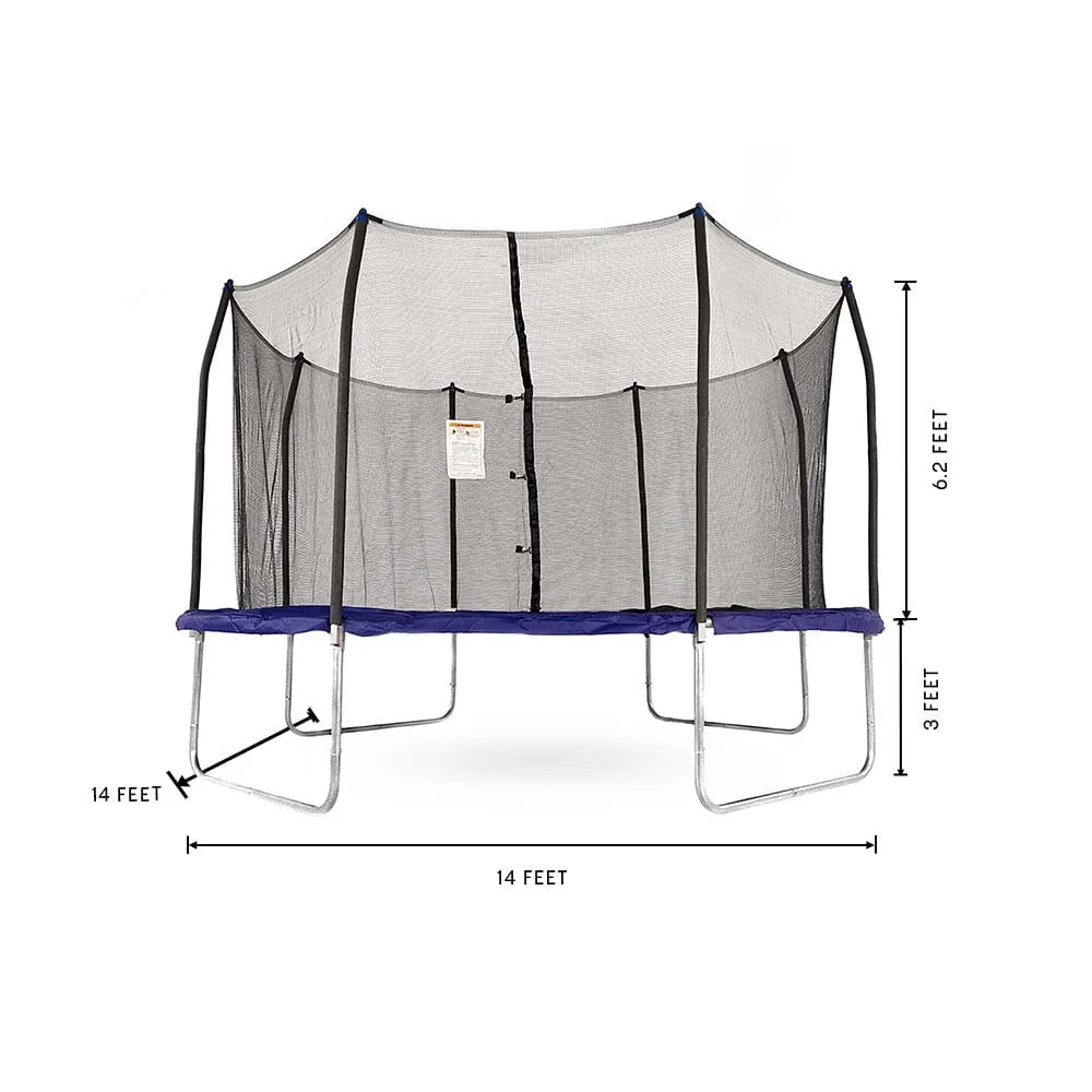 Skywalker Trampolines 14′ Square Trampoline with Enclosure Nibeza Style