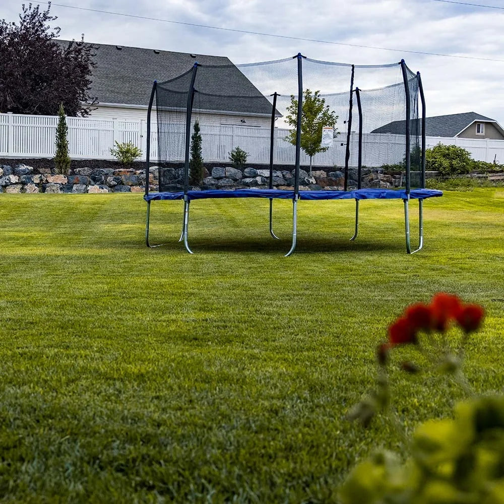 Skywalker Trampolines 14′ Square Trampoline with Enclosure Nibeza Style