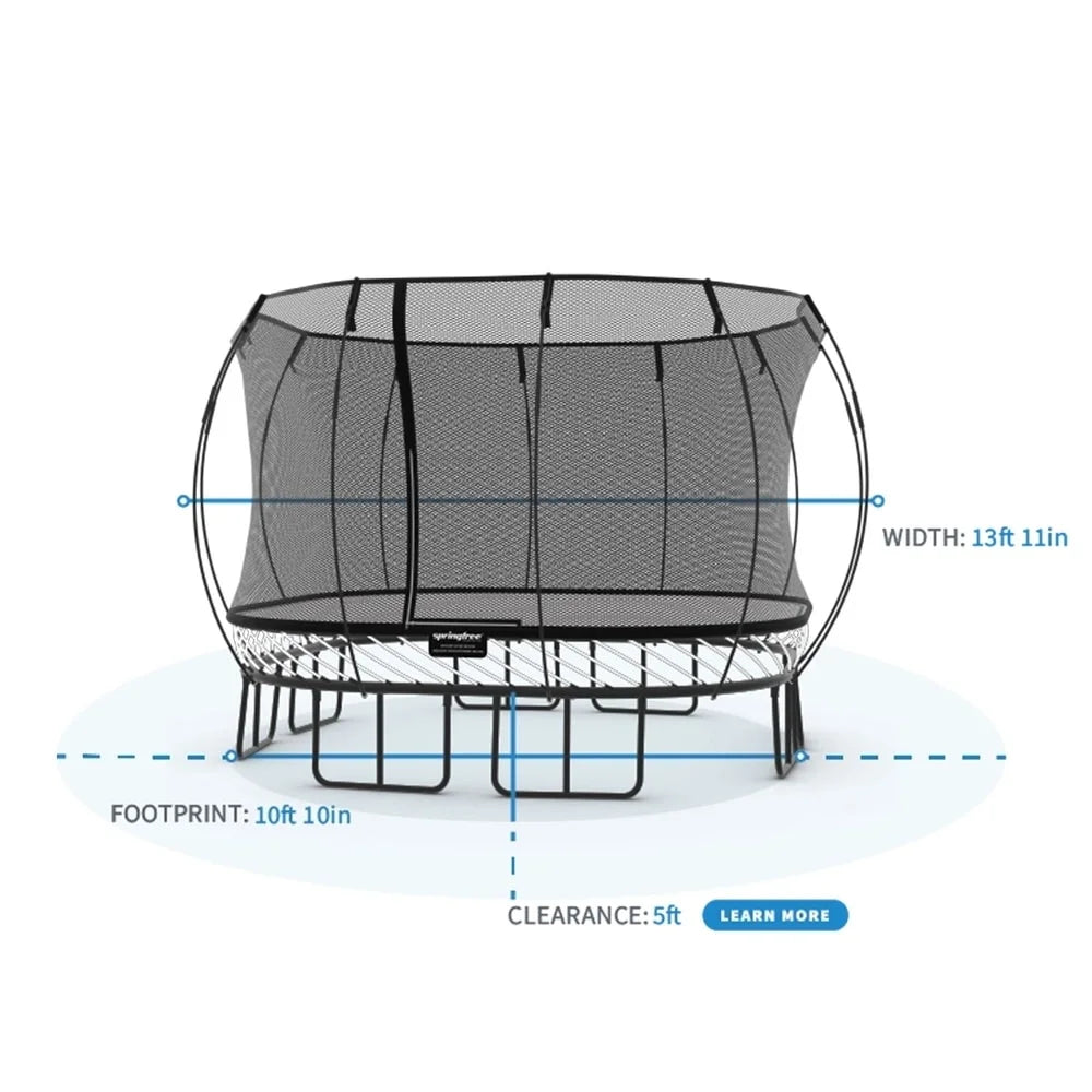 Springfree Kids 11 ft. Outdoor Large Square Trampoline with Enclosure Nibeza Style