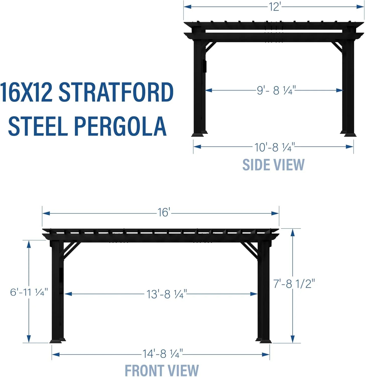 Stratford Traditional Steel Pergola Nibeza Style