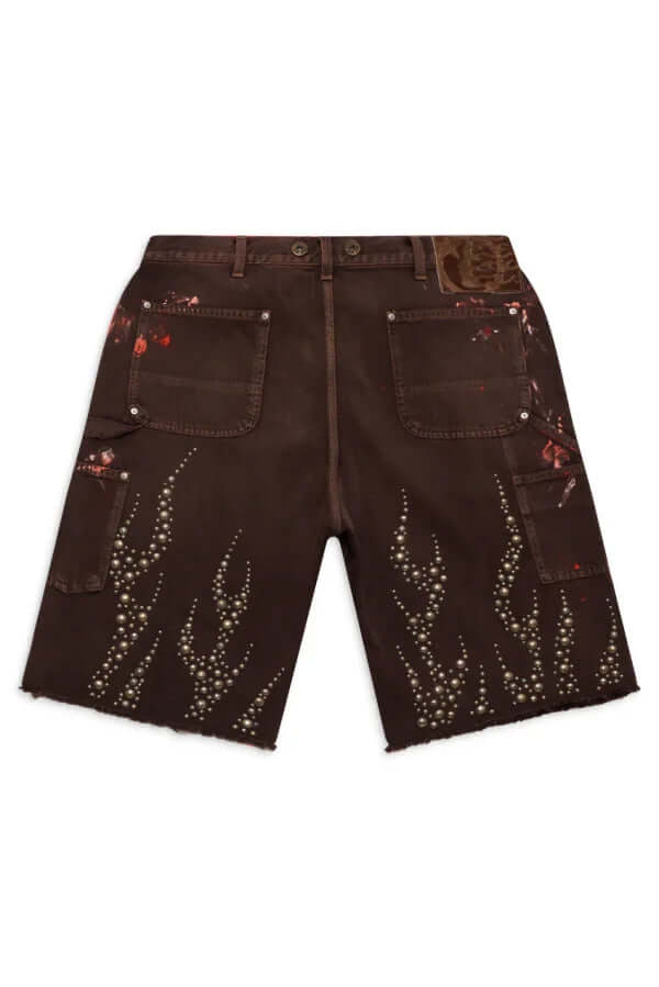 Studded Denim Shorts-NIBEZA Apparels-Nibeza Style