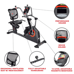 Sunny Health & Fitness Smart Recumbent Cross Trainer Elliptical Exercise Bike – SF-RB4886 SMART Nibeza Style
