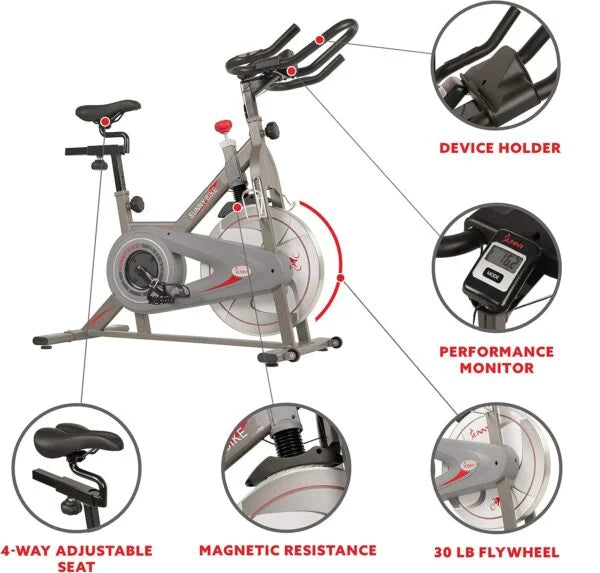 Sunny Health & Fitness Synergy Pro Magnetic Indoor Cycling Bike Nibeza Style