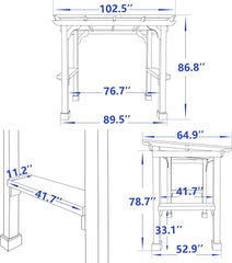 Veikous D Wooden Grill Gazebo Outdoor with Steel Roof Nibeza Style
