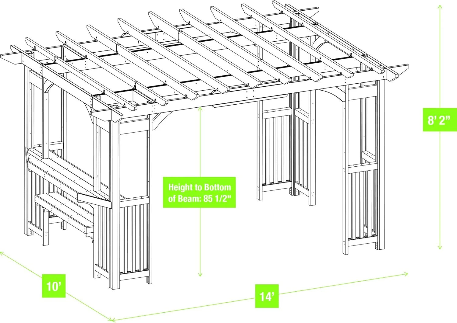 Yardistry Madison Pergola YM11783 Nibeza Style