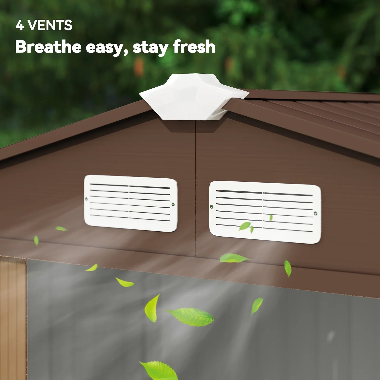 Outsunny 2 x 1 m Steel Shed Outdoor Garden Shed Large Patio Roofed Tool Metal Storage Building Foundation Sheds Nibeza Style