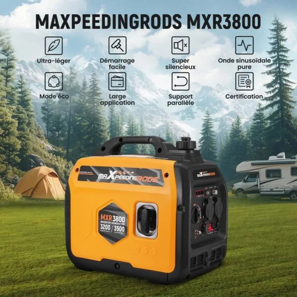 MaXpeedingrods 3500W Silent Inverter Petrol Generator with 4-Stroke Engine Nibeza Style
