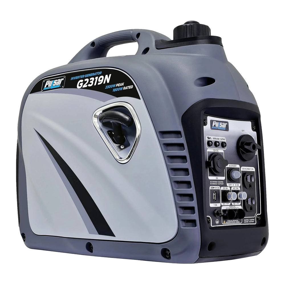 Pulsar 2300W Portable Gas Inverter Generator, Quiet, with USB Port and Parallel Connection, Compatible with Carburetors, G2319N – Grey Nibeza Style