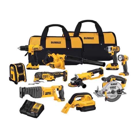 20-Volt MAX Lithium-Ion Cordless 7-Tool Combo Kit with 2.0 Ah Battery, 5.0 Ah Battery and Charger Nibeza Style