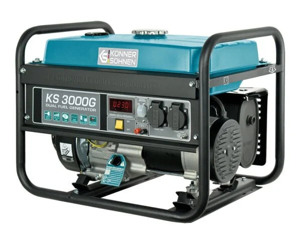 Könner & Söhnen KS 3000G Ibrido Benzina GPL 4 Tempi Generatore in Rame 3000 Watt 16A 230V Nibeza Style