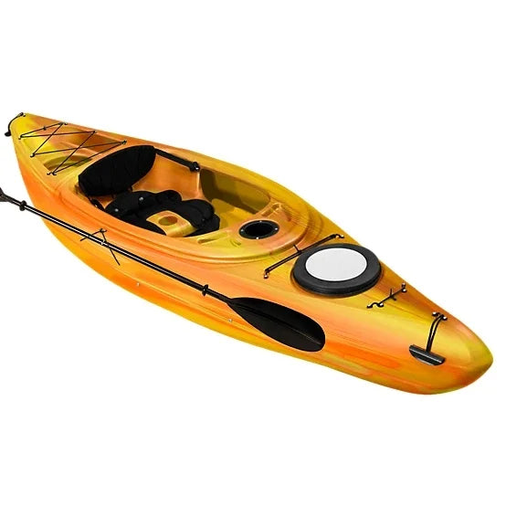 Sun Dolphin Simcoe 10.4, Sit-in Recreational Kayak with Paddle, Tequila Sunrise Nibeza Style