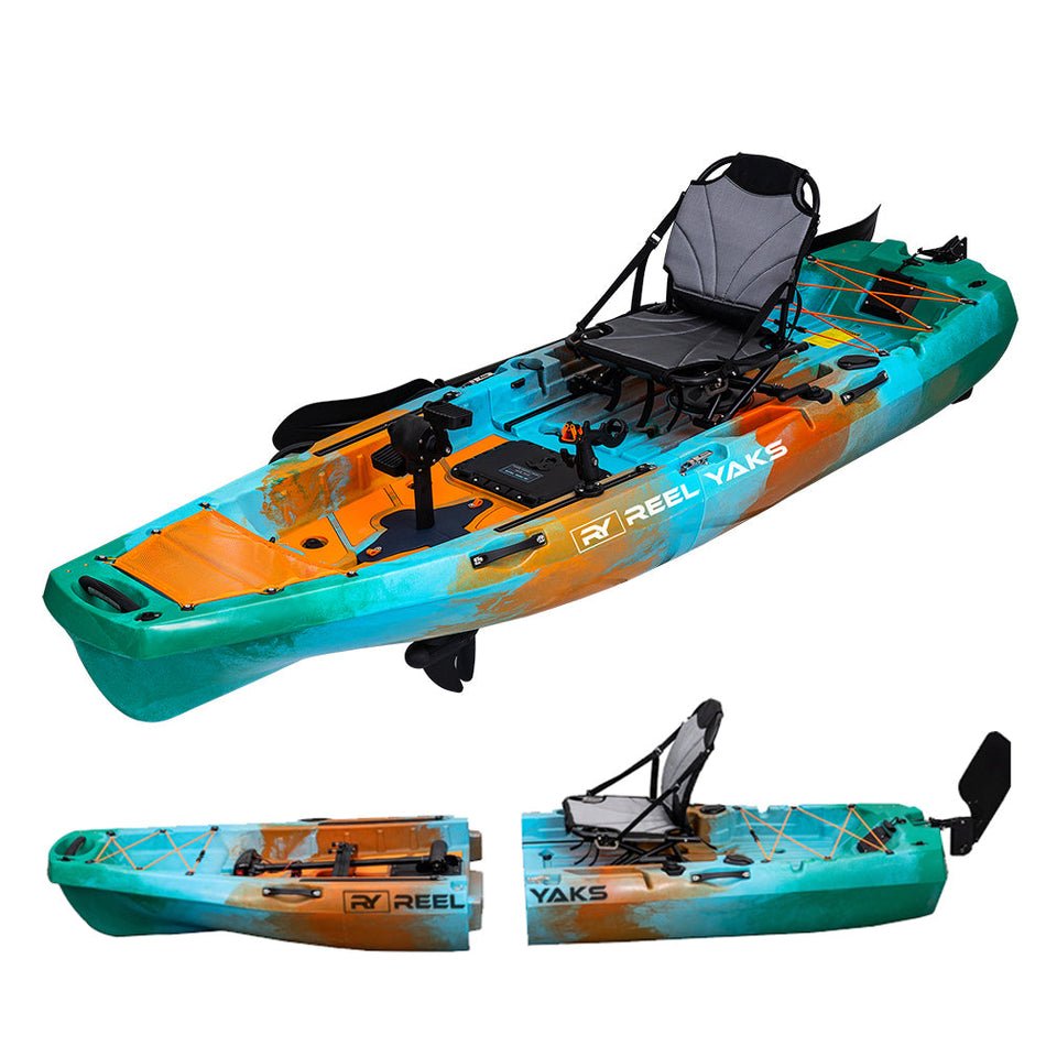 10ft Radar Modular Propeller Drive Pedal Fishing Kayak | 430lbs Capacity | 2 Piece Nibeza Style