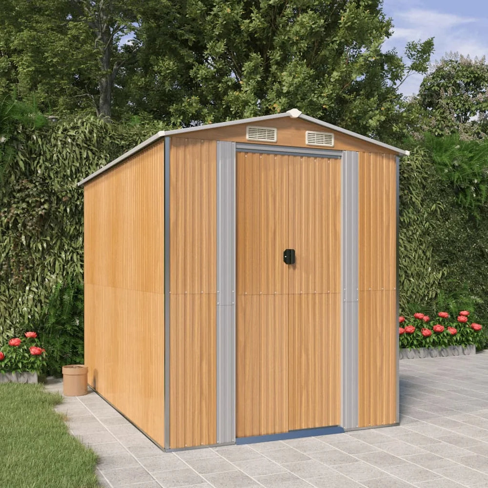 vidaXL Garden Shed 192x274x223 cm Galvanized Steel Nibeza Style