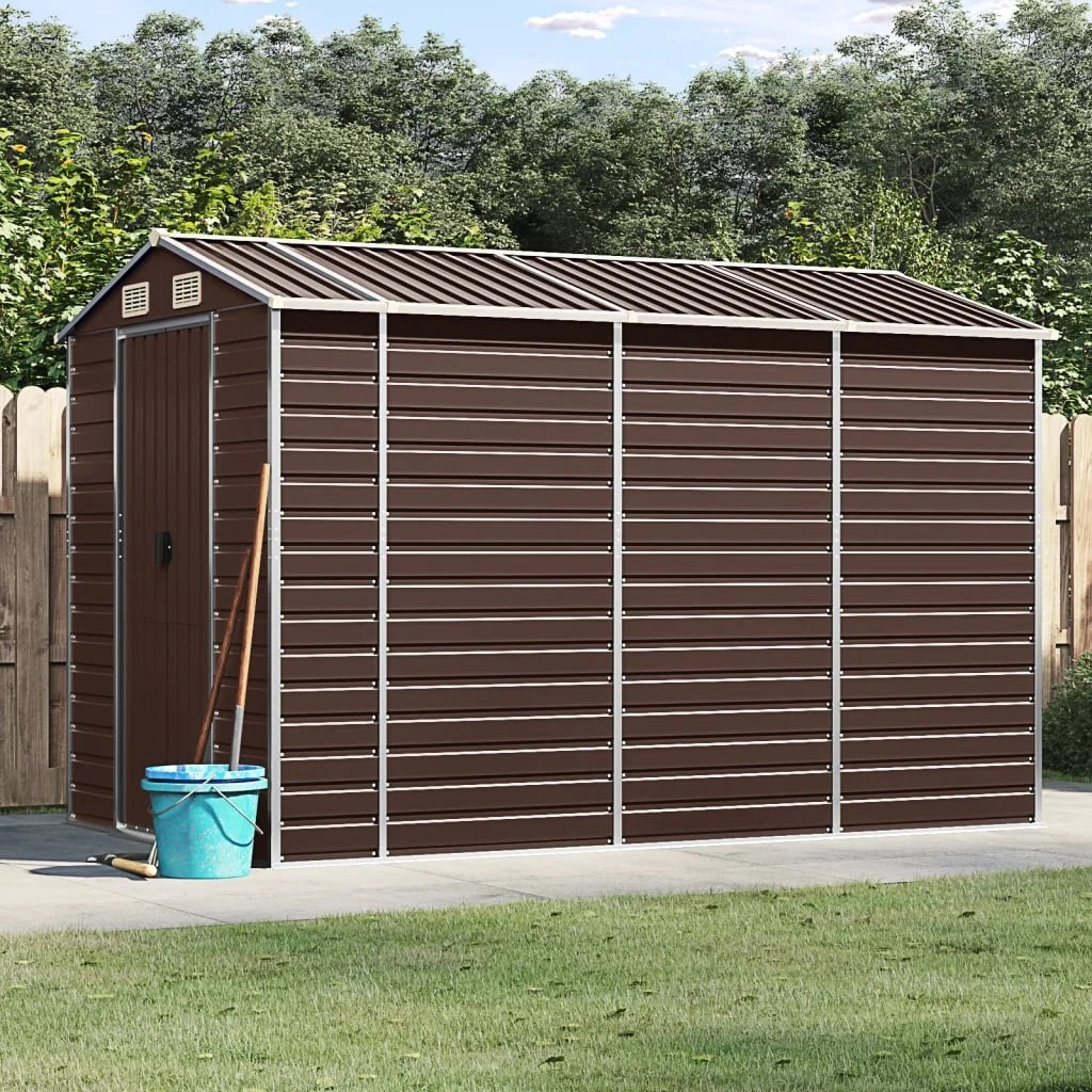 Garden Shed 191x300x198 cm Galvanised Steel Nibeza Style