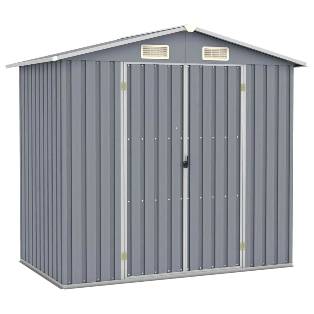 vidaXL Garden Shed 205x129x183 cm Galvanized Steel Nibeza Style