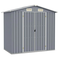 vidaXL Garden Shed 205x129x183 cm Galvanized Steel Nibeza Style