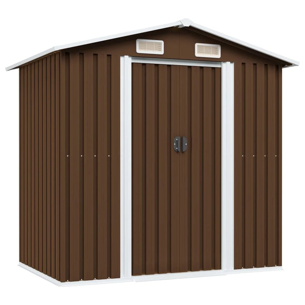 Brown steel garden shed 204x132x186 cm Nibeza Style