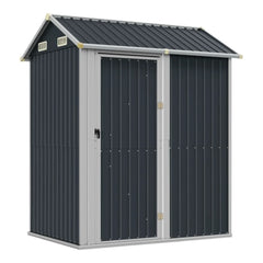 Vidaxl Garden Shed 192×152.5x237cm Galvanized Steel Nibeza Style